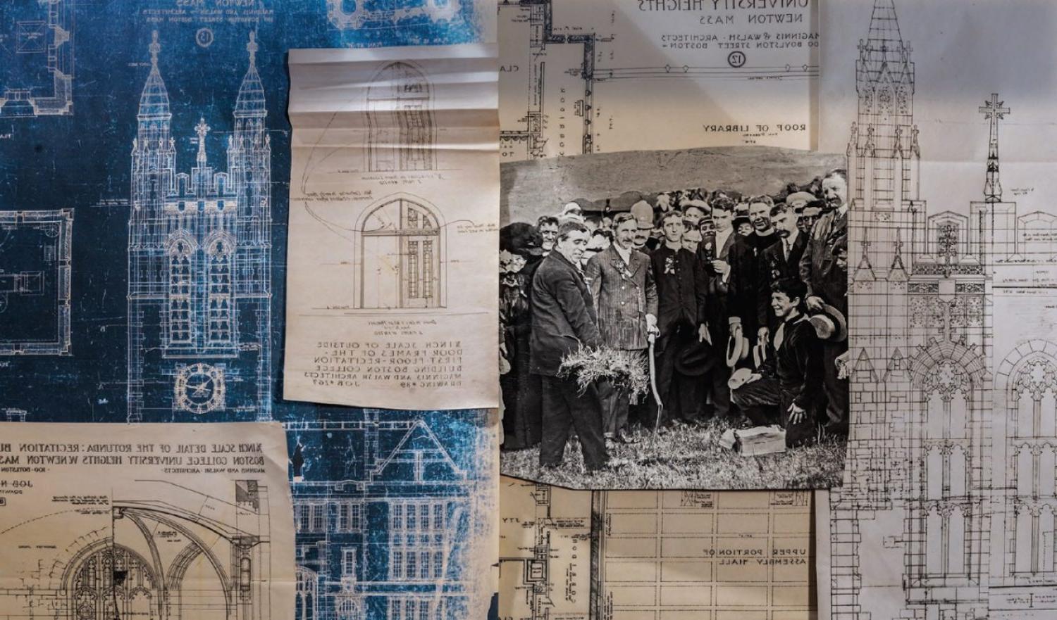 blueprints and historical images