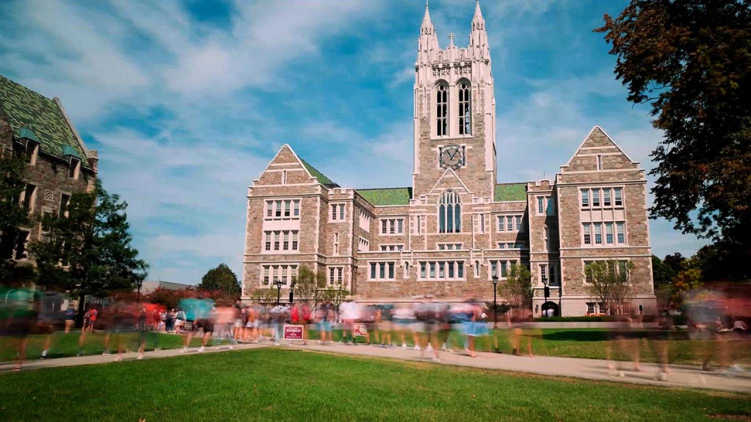 students on campus