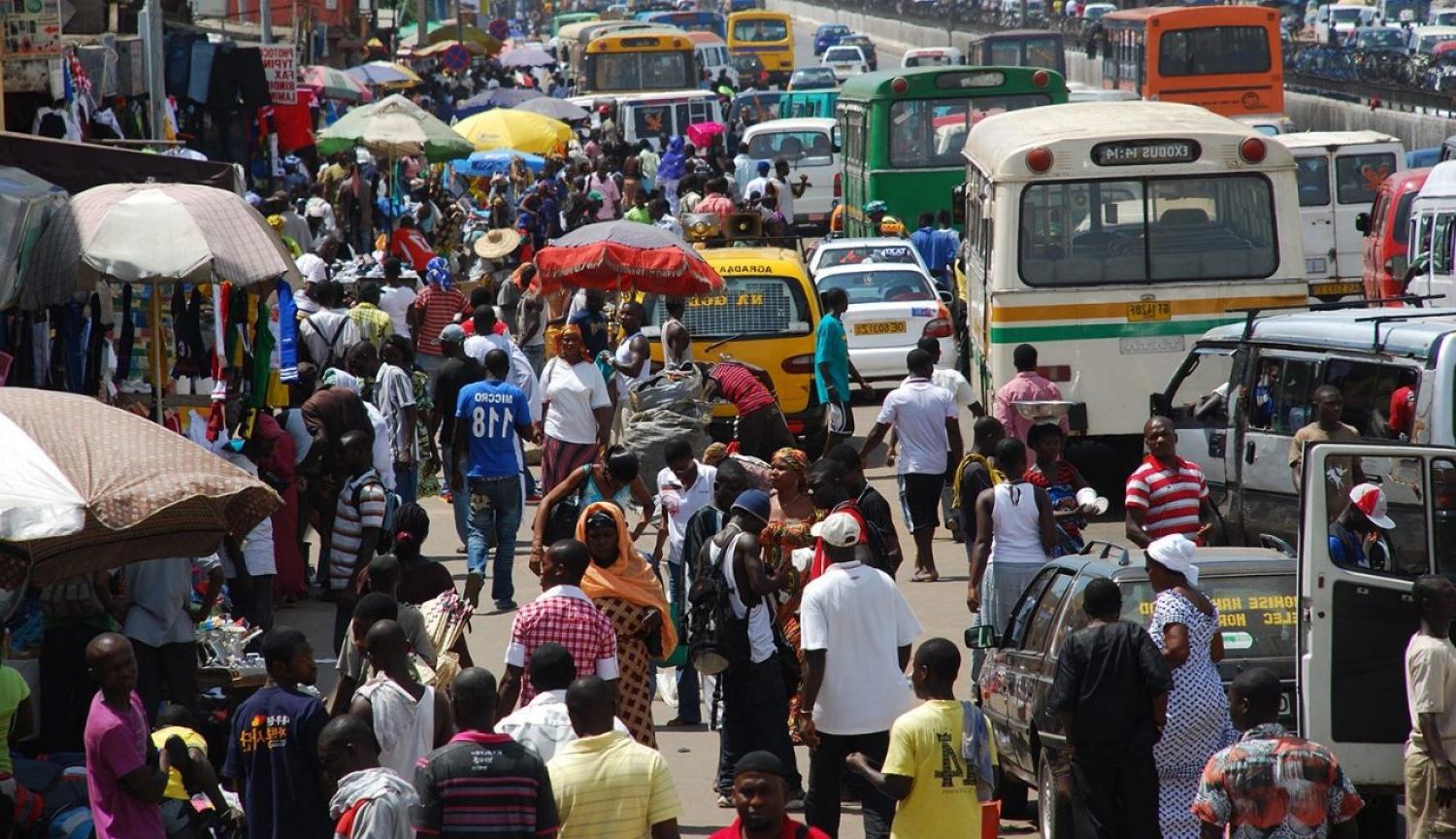 A crowded street in Ghana