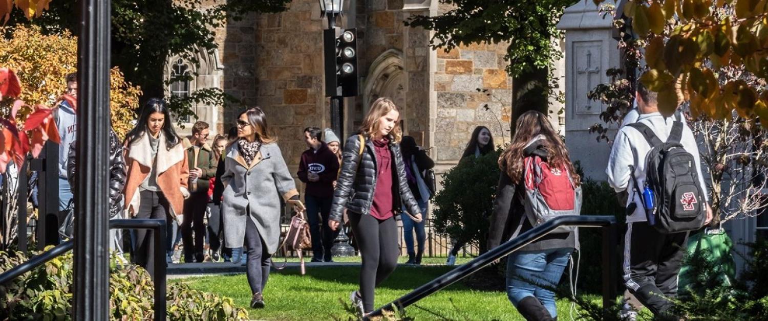 Students walking