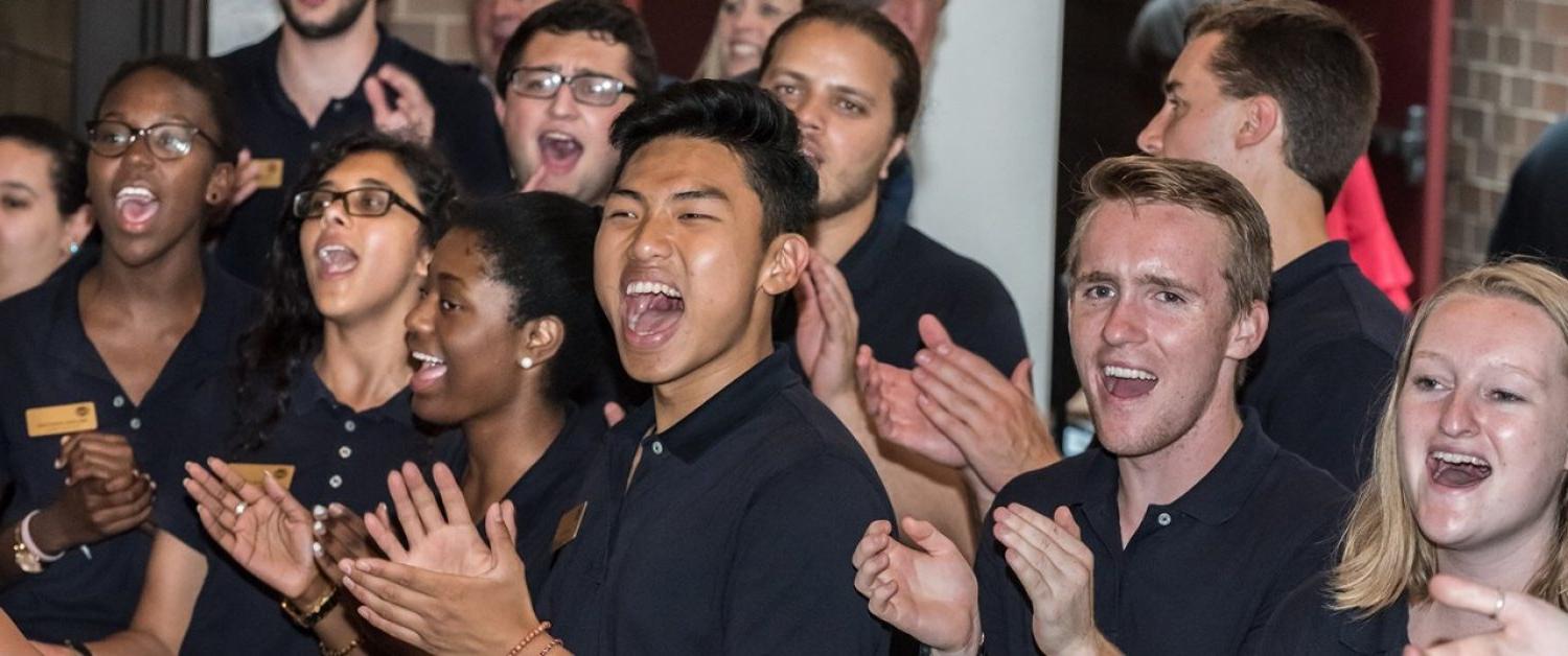 Students cheering