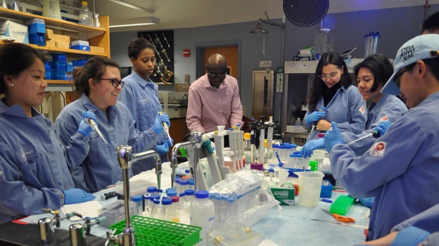 students in a lab