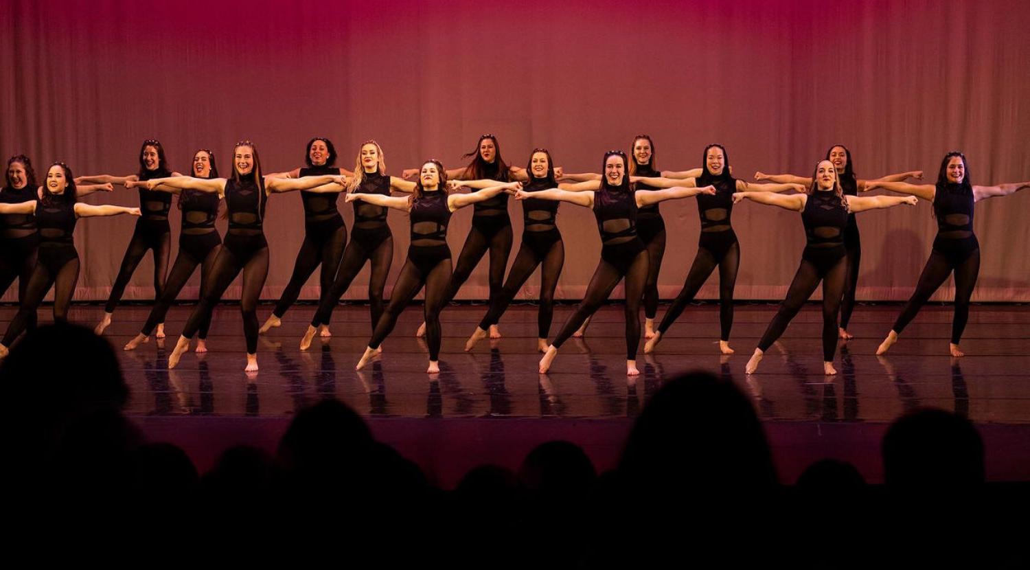 A dance group performing