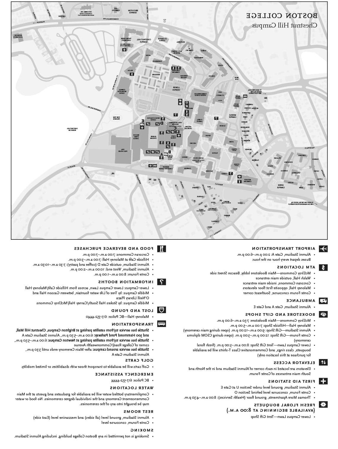 campus amenities map for Commencement 2024