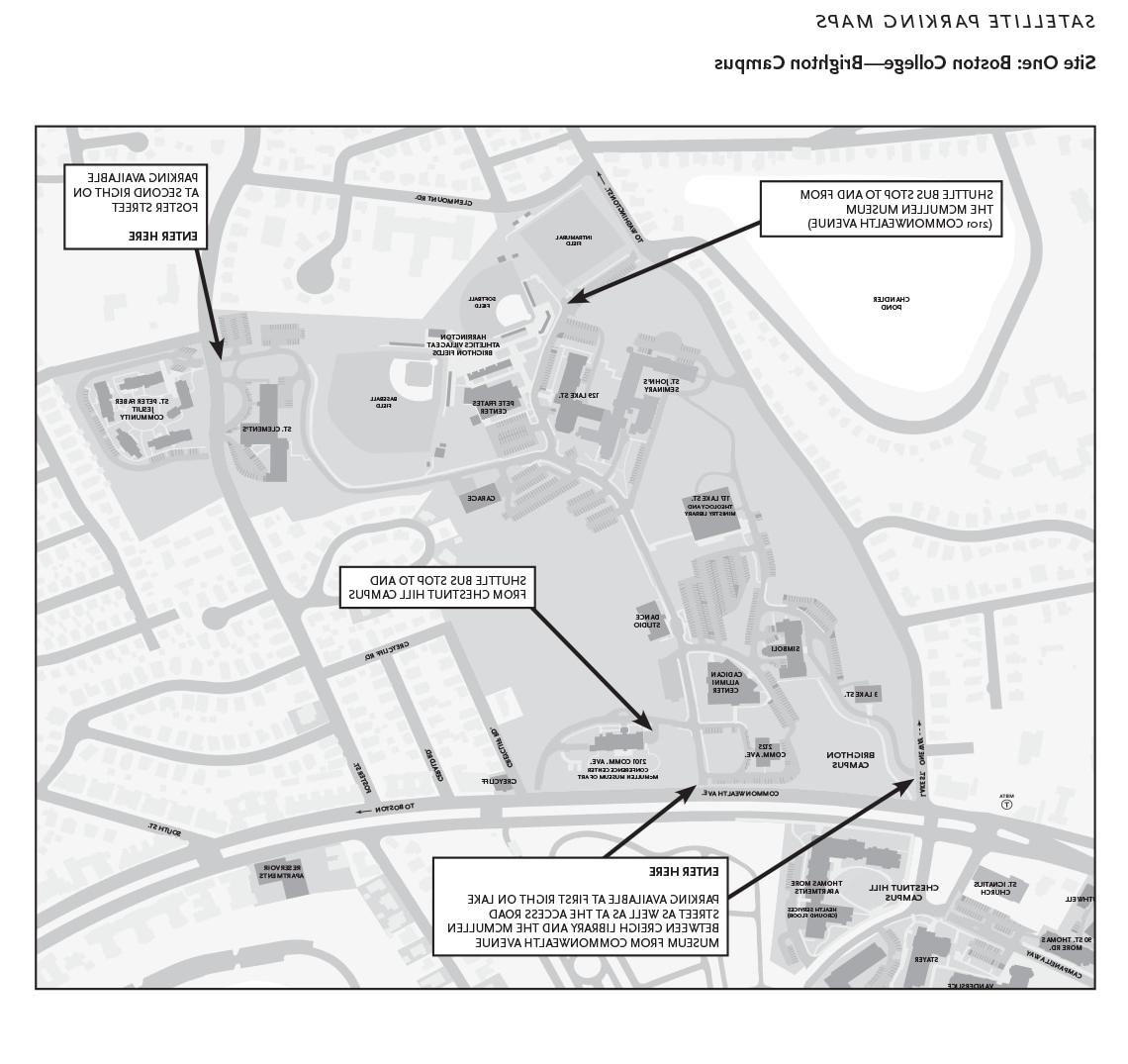 Brighton satellite parking map for Commencement 2024