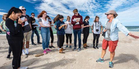 Gail Kineke and students