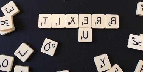 Letters 'brexit' in Scrabble tiles