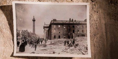 Easter Rising historical image of destruction in Dublin